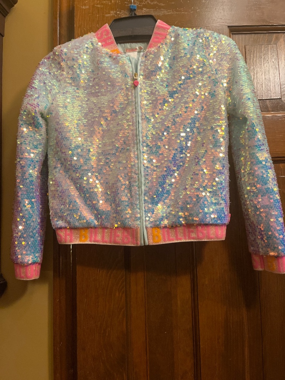 NWOT BillieBlush Girls Sz. 10 Couture Sequin Bomber Jacket.